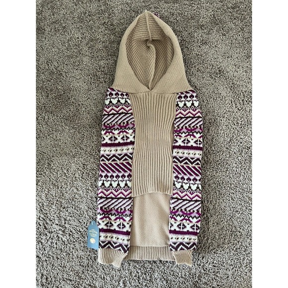 NWT Telluride Clothing Company Doggy Sweater Beanie Pom Pom Fair Isle Size Large - Picture 1 of 8